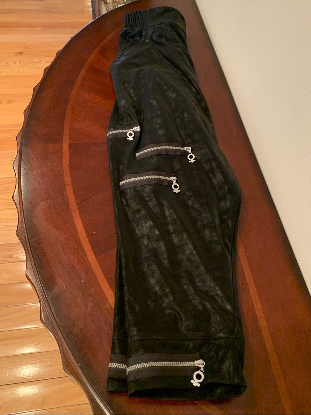 My Soul Black Zipper-Accent Pants Elastic Waist